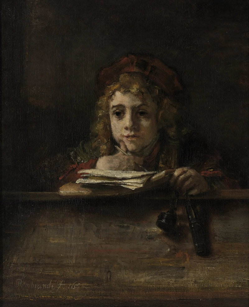Titus ved sit skrivebord - Rembrandt
