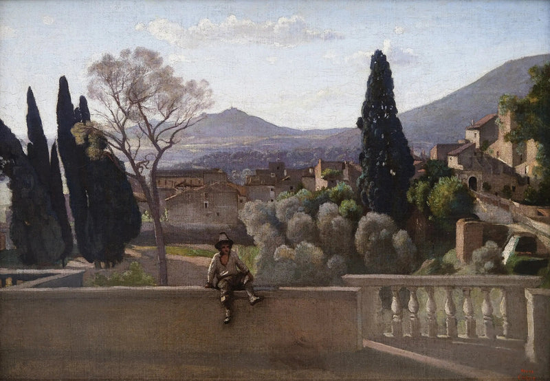 Tivoli, villaens haver i Villa d'Este - Jean-Baptiste Camille Corot