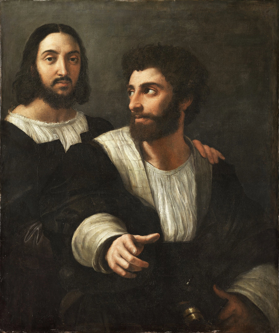 Portræt af kunstneren med en ven - Raphael Sanzio