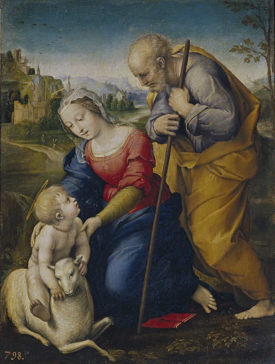 Den hellige familie med lammet - Raphael Sanzio