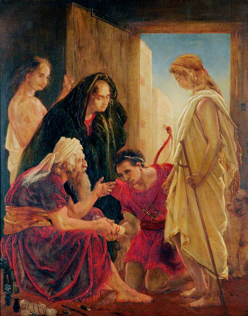Tobias i sin fars og mors hus - Dante Gabriel Rossetti