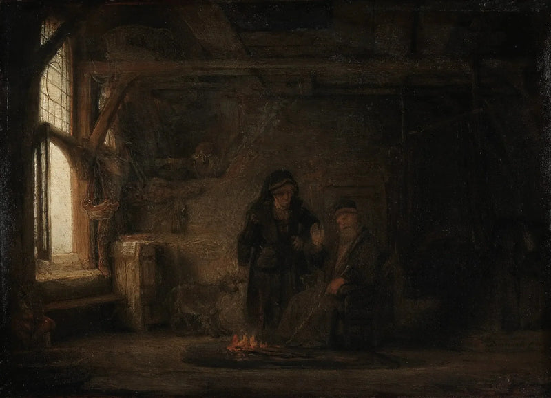 Tobias og Anna med en lille ged - Rembrandt