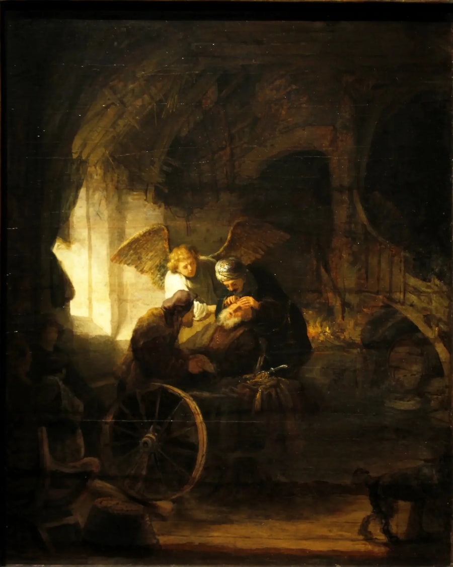 Tobias helbreder sin blinde far - Rembrandt