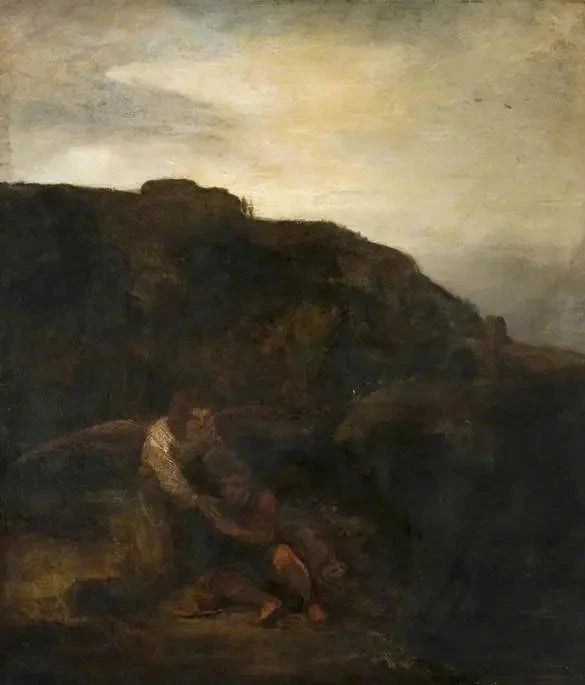 Tobie og englen i et landskab - Rembrandt