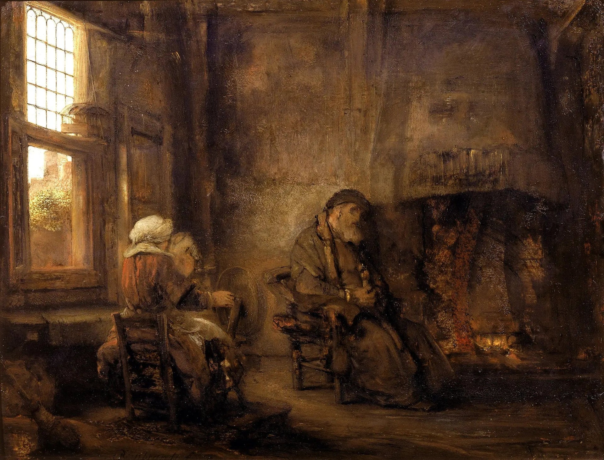 Tobie et Anne - Rembrandt image 1 reproduction de peinture à l’huile