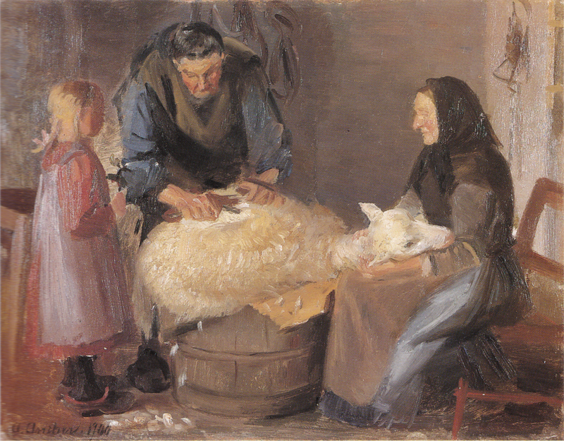 Fåreklipning - Anna Ancher