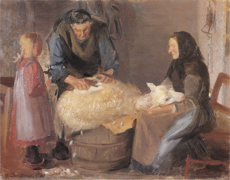 Fåreklipning - Anna Ancher