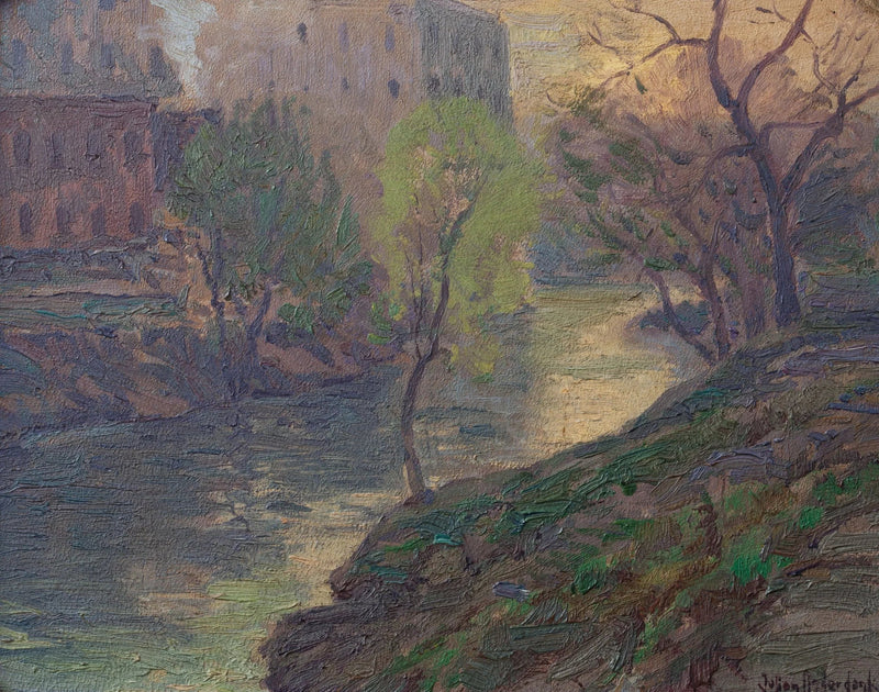 Tidlig morgen på San Antonio-floden ved møllebroen - Julian Onderdonk
