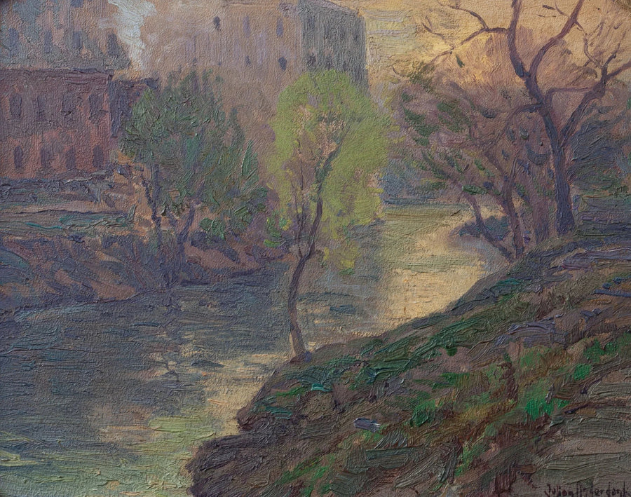 Tidlig morgen på San Antonio-floden ved møllebroen - Julian Onderdonk