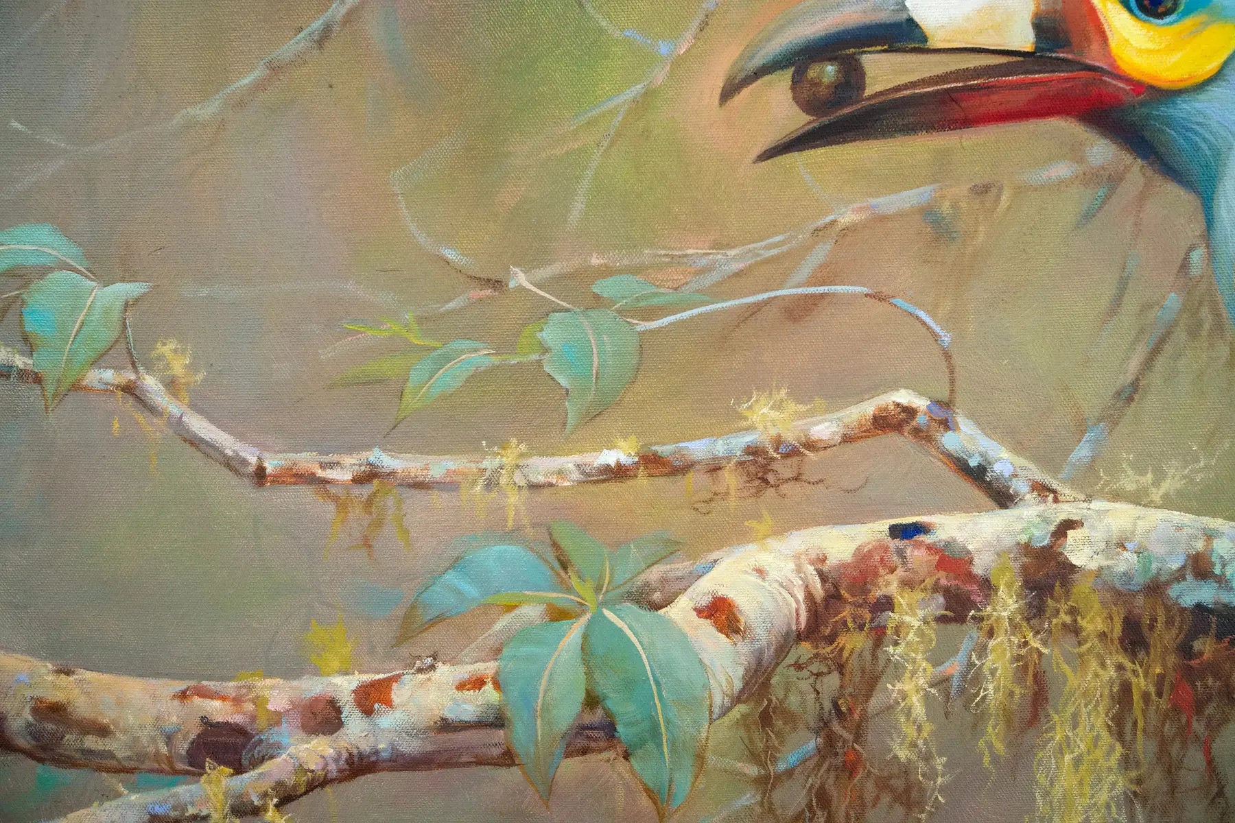 Toucan des Montagnes | 60 x 90 cm image 4 tableau peint à l’huile sur toile