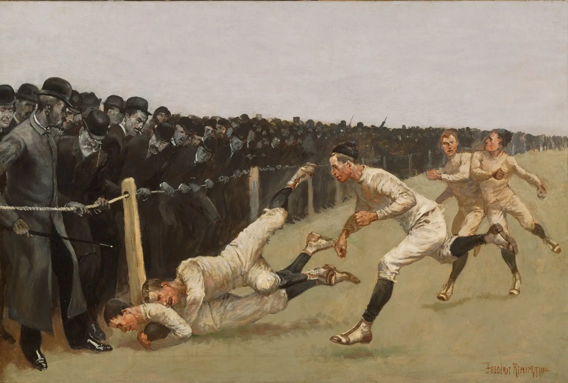Touchdown Yale contre Princeton jour de Thanksgiving 27 novembre 1890 Yale 32 Princeton 0 - Frederic Remington - Alpha