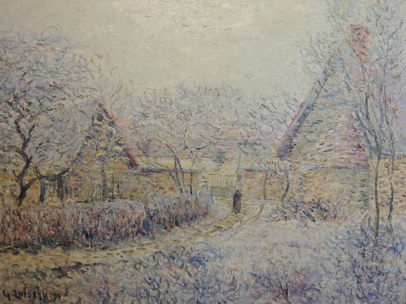 Tournedos sur Seine, sne, frost og tåge - Gustave Loiseau