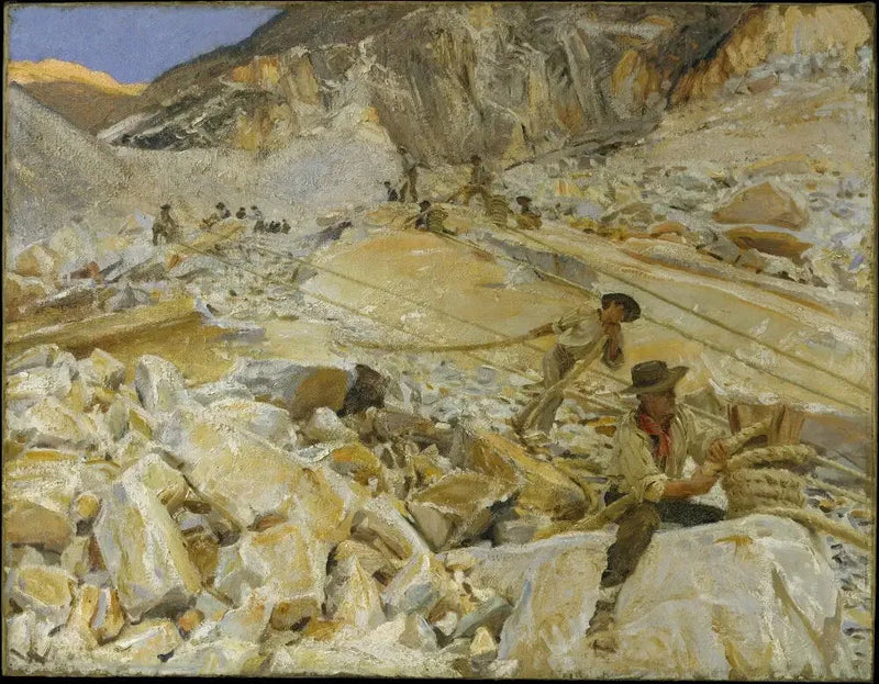 Transport af marmor fra bruddene i Carrara - John Singer Sargent