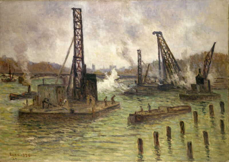 Arbejde på Seinen ved Saints-Pères-broen - Maximilien Luce