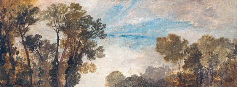 Trætoppe og Himmel, Guildford Slot(?), Aften - J. M. W. Turner