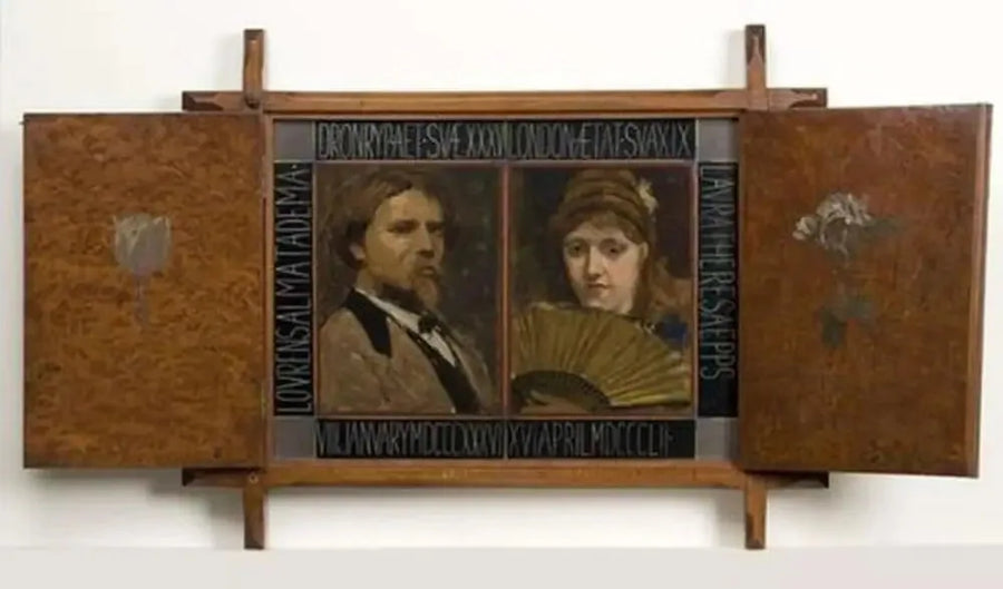 Triptyk med portræt af maleren Lawrence Alma Tadema og hans anden kone - Lawrence Alma-Tadema