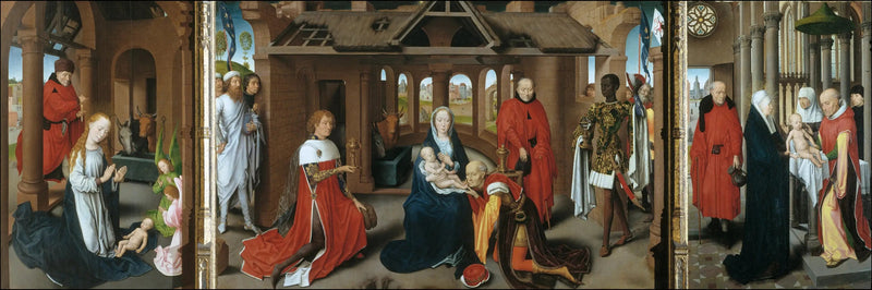Triptyk af Hyrdedrengenes tilbedelse - Hans Memling