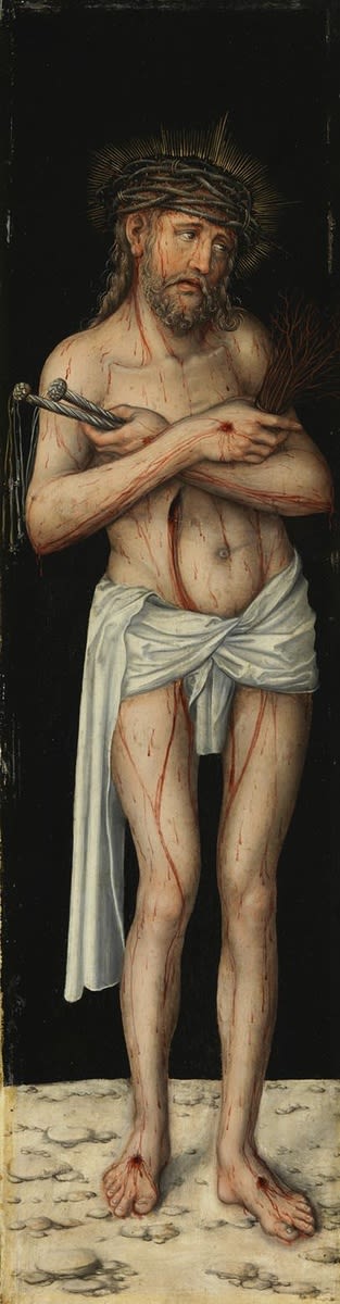 Triptyk af Korsfæstelsen: Kristus som et lidende menneske - Lucas Cranach den Ældre