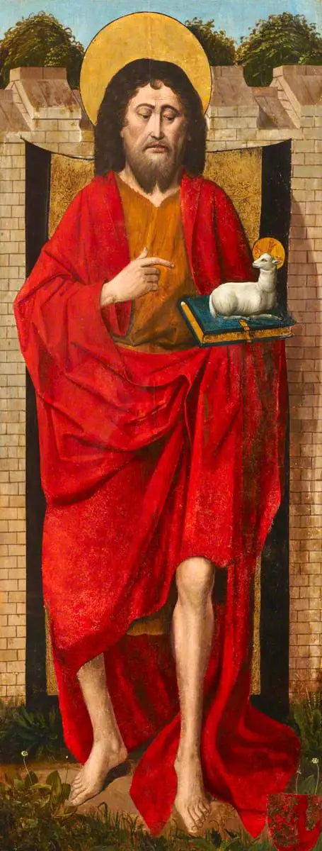 Weston-triptyk (Jean-Baptiste) (triptyk, venstre vinge, udvendig) - Rogier van der Weyden