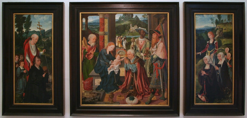 Triptyk afbildende Hyrdedrengenes tilbedelse - Joos van Cleve