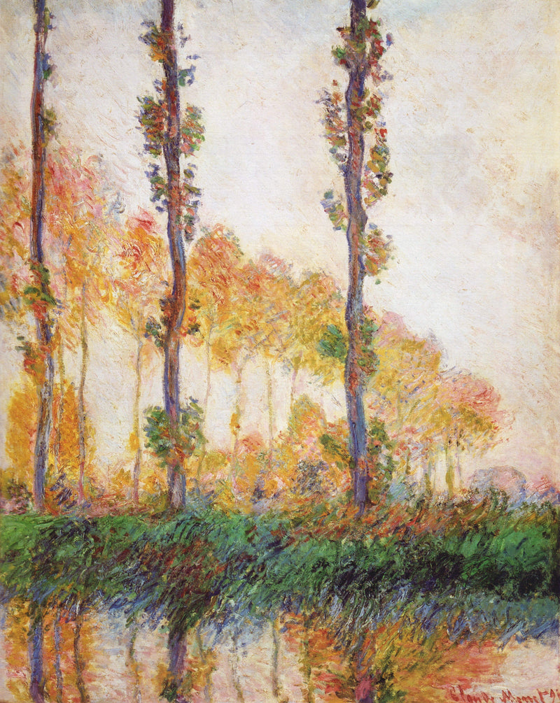 De tre træer, efterår W1308 - Claude Monet