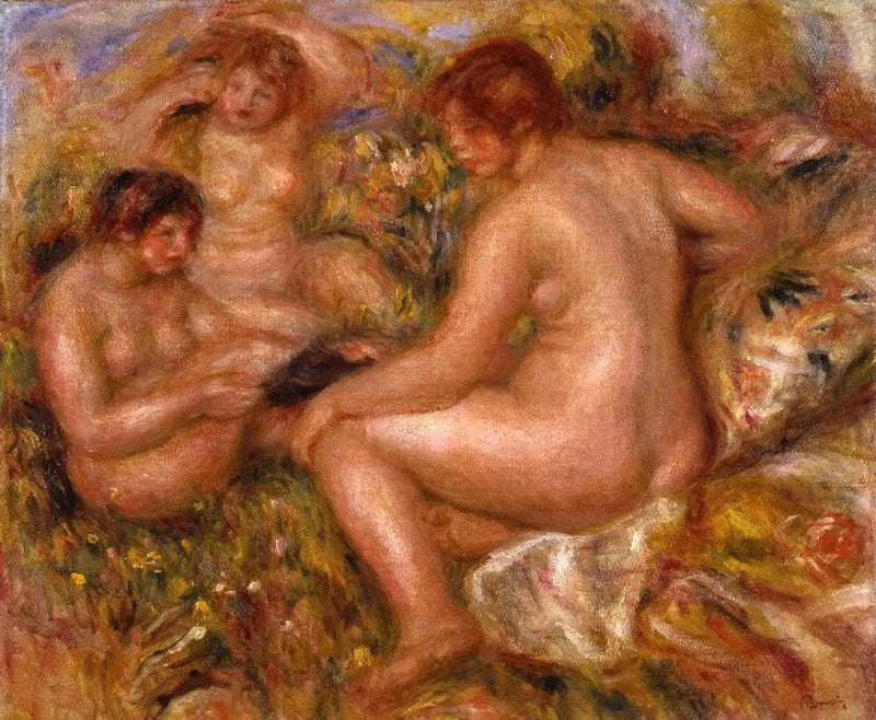 Tre badende - Pierre-Auguste Renoir