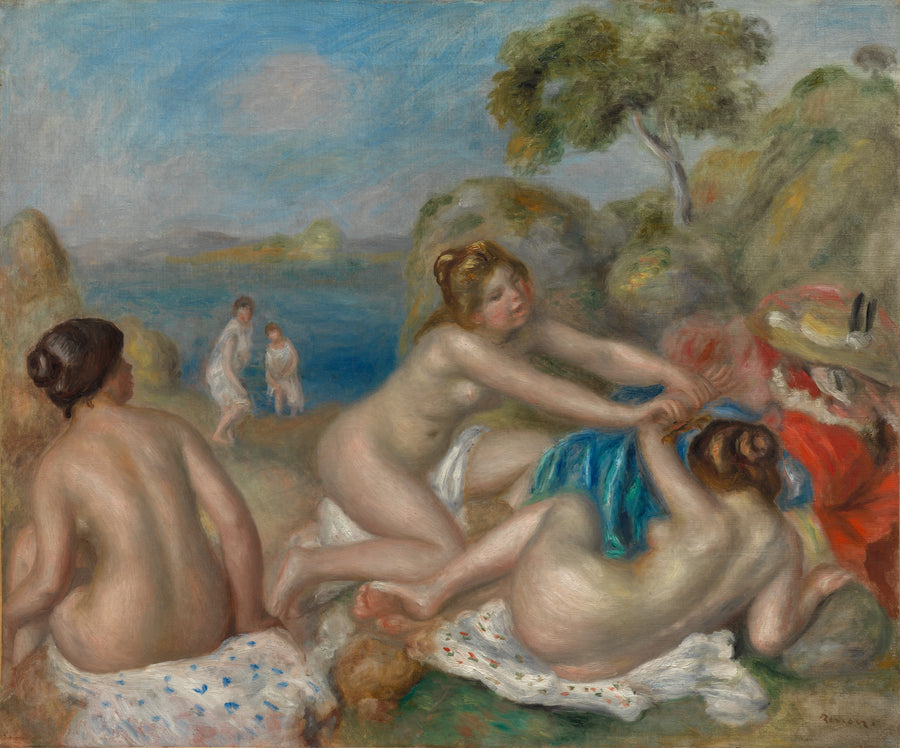Tre Badende med Krabbe - Pierre-Auguste Renoir