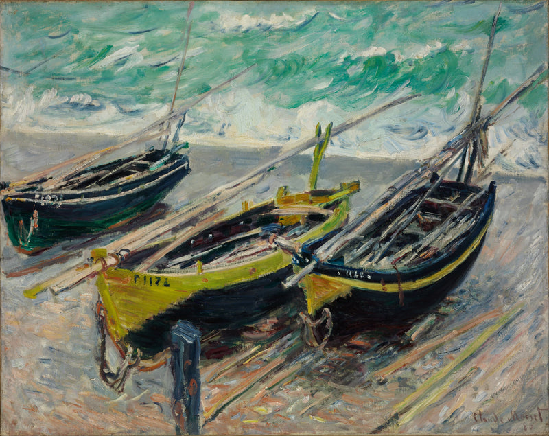 Tre fiskerbåde W1029 - Claude Monet