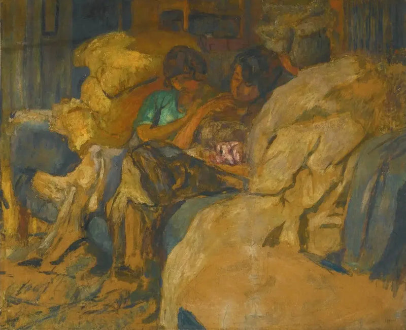 Tre kvinder på en sofa ved Clos Cézanne - Édouard Vuillard