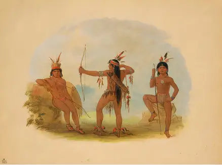 Trois Indiens Woyaway - George Catlin - Alpha Reproduction