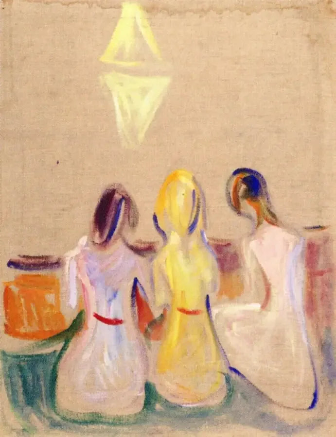 Tre unge kvinder siddende - Edvard Munch