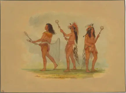 Trois joueurs de baseball célèbres: Choctaw Sioux et Ojibbeway - George Catlin - Alpha Reproduction