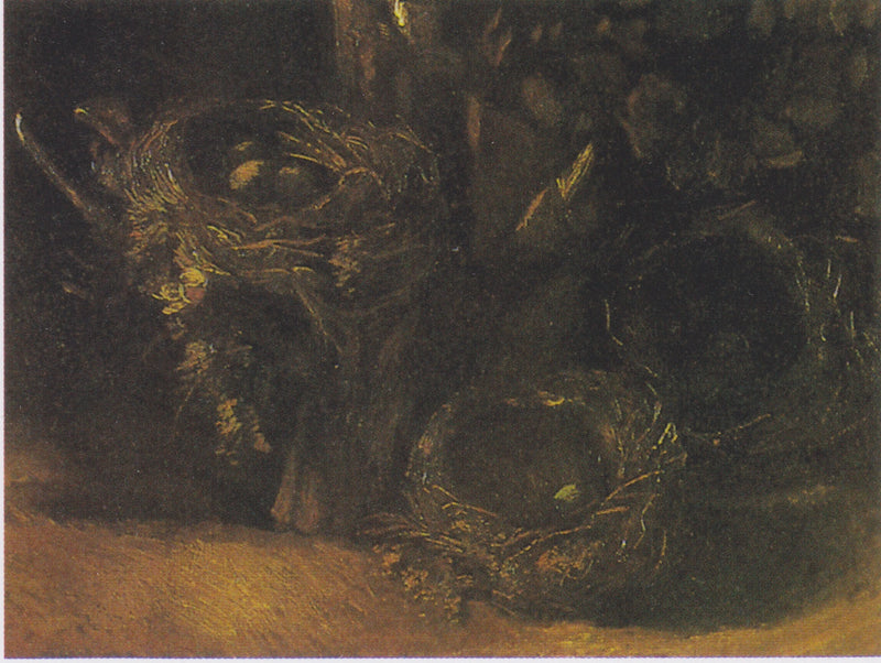 Stilleben med tre fuglereder - Vincent van Gogh
