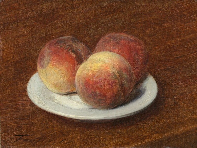Tre ferskner på en tallerken - Henri Fantin-Latour
