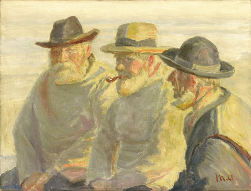 Tre fiskere på Skagens strand. - Michael Peter Ancher