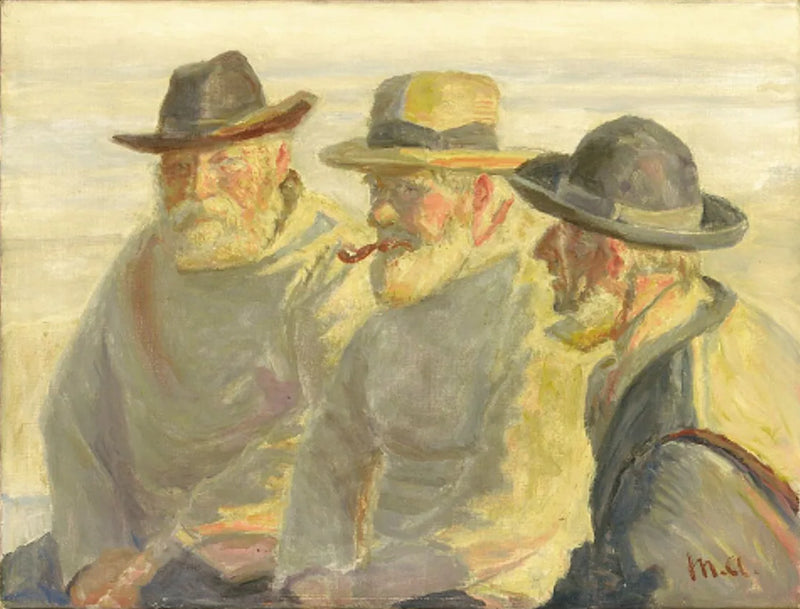 Tre fiskere på Skagens strand. - Michael Peter Ancher