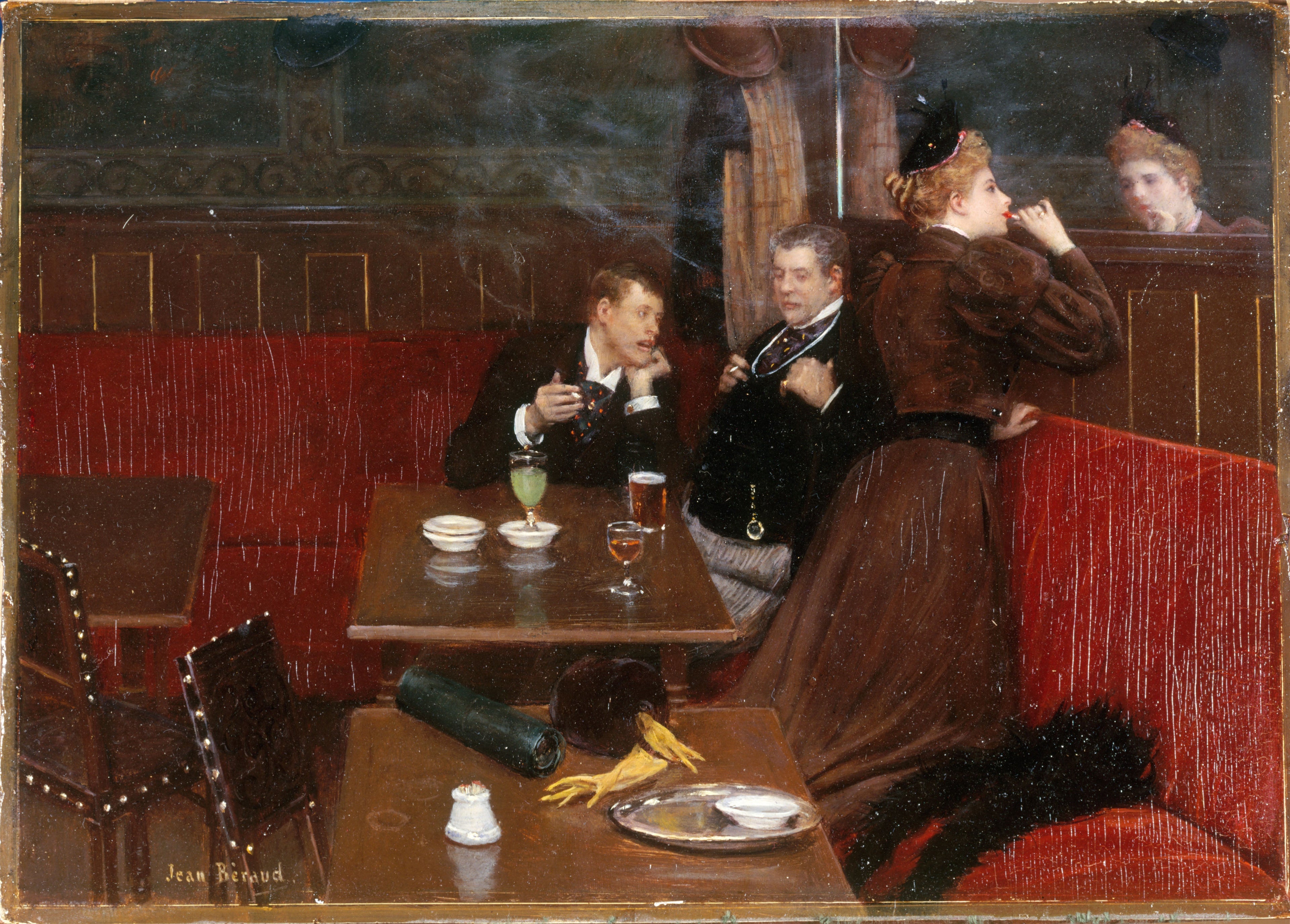 Tre personer i en café - Jean Béraud