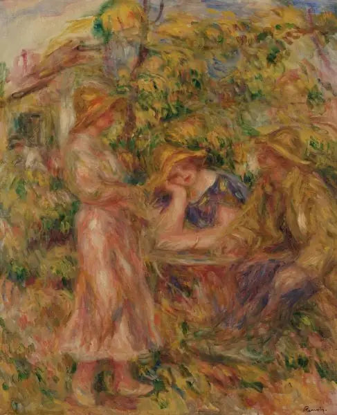 Tre personer i et landskab - Pierre-Auguste Renoir