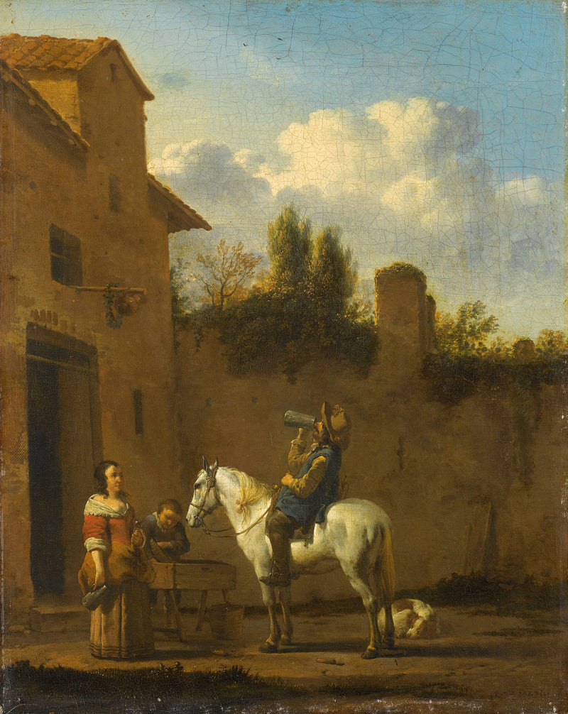 Trompettiste buvant à cheval - Karel Dujardin
