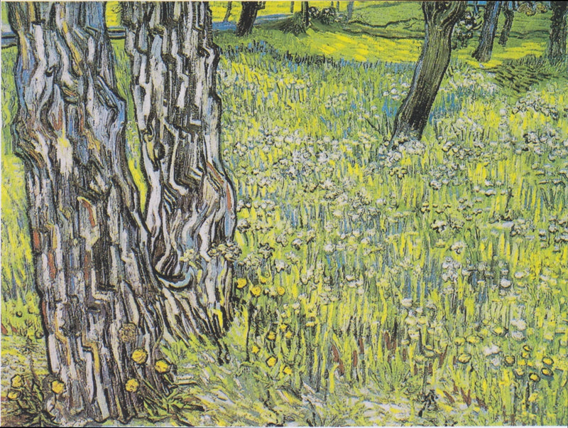 Blomstrende eng med træer og mælkebøtter - Vincent van Gogh