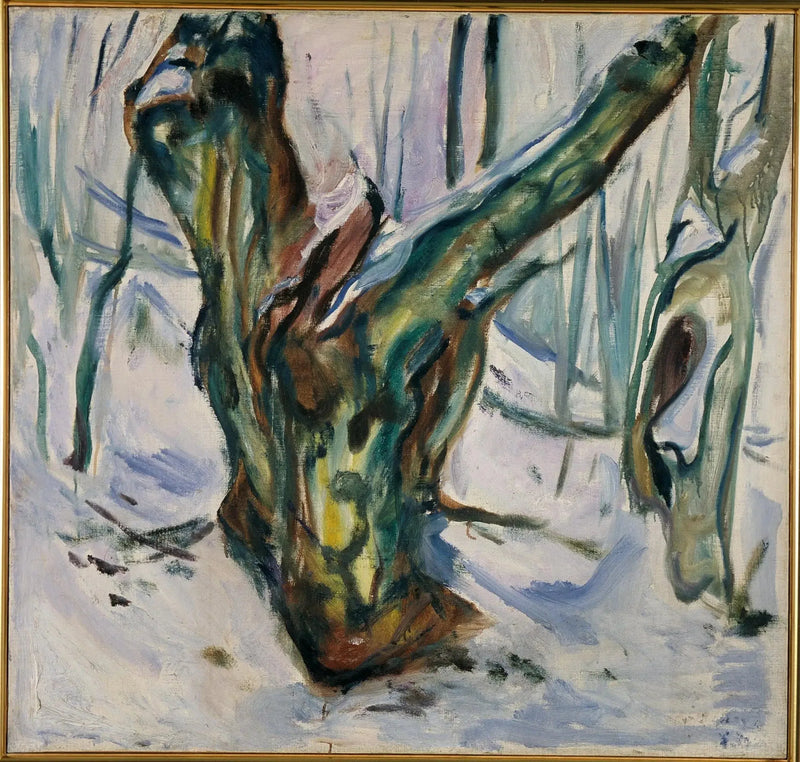 Rugetræstammer i sne - Edvard Munch