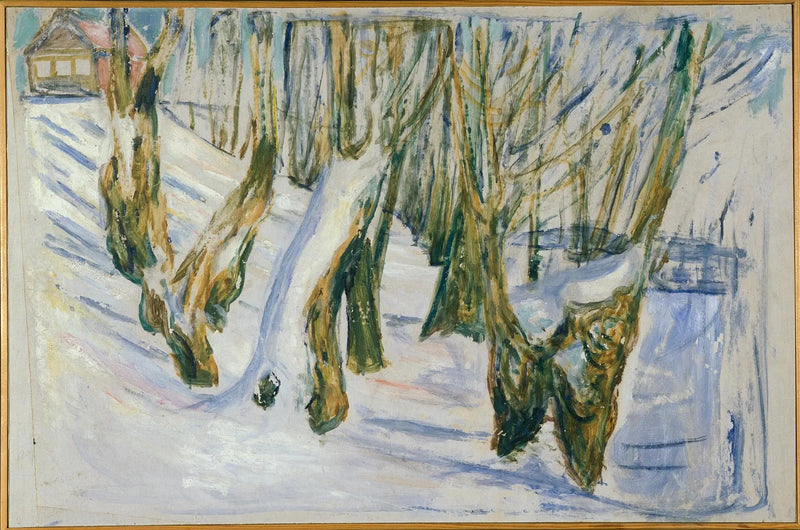 Rugetræer i sneen - Edvard Munch