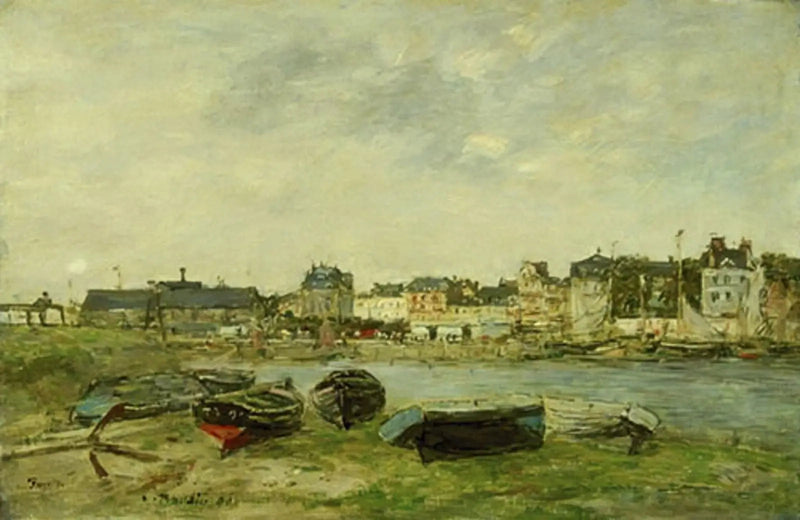 Trouville, havnen ved lavvande - Eugène Boudin