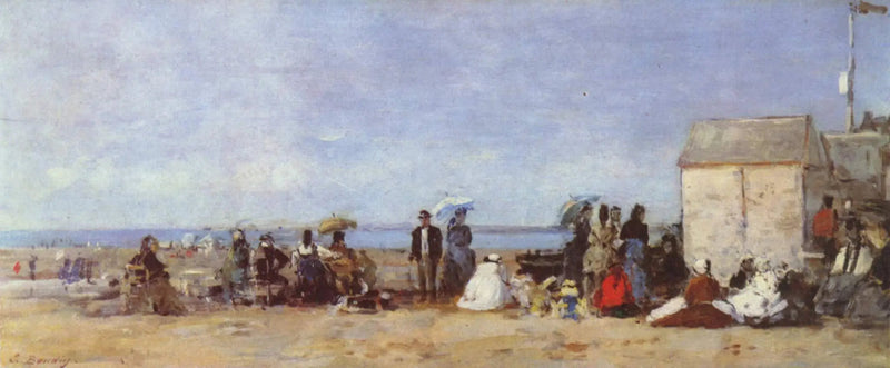 Trouville, strandscene - Eugène Boudin