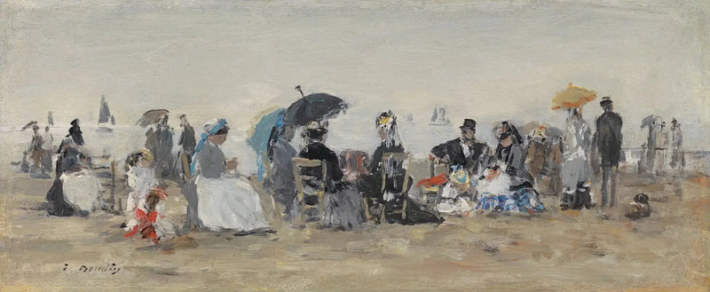 Trouville, strandscene - Eugène Boudin