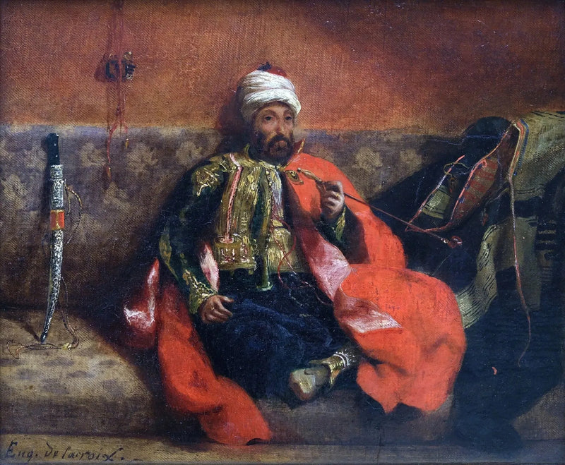 Rygende tyrk, siddende på en sofa - Eugène Delacroix