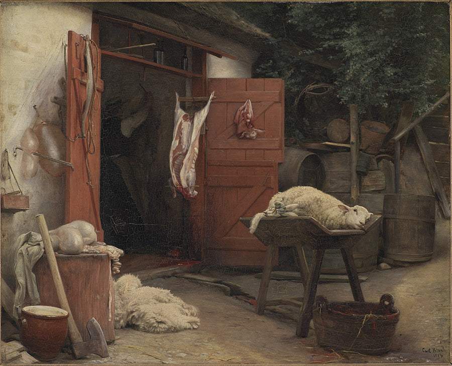 En slagtehal i Hellebæk - Carl Heinrich Bloch