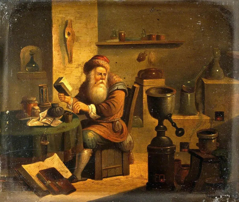 En alkymist i sit laboratorium - David Teniers den Yngre