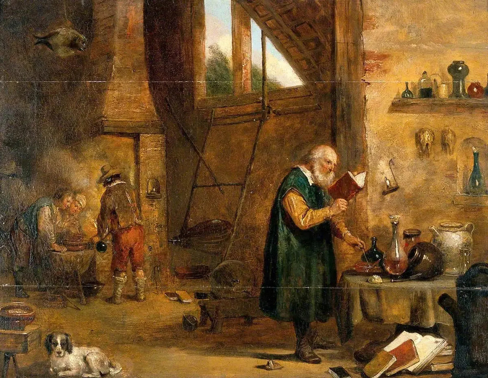 Un alchimiste dans son laboratoire - David Teniers le Jeune image 1 tableau peint à l’huile sur toile