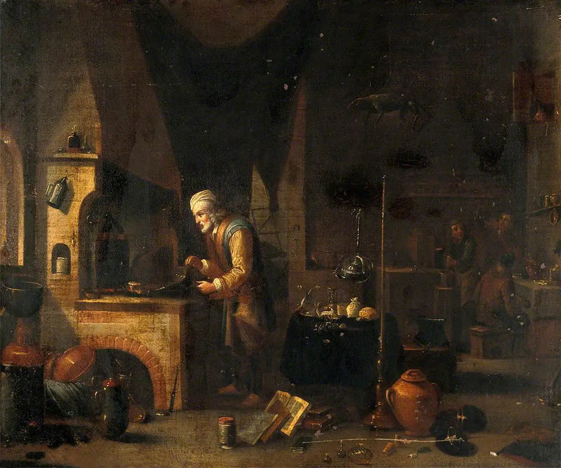 En alkymist i sit laboratorium - David Teniers den Yngre